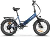 A blue electric bicycle with fat tires is shown against a white background. Produktbild-Vorschau