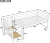 Sweiko 90 x 200 Halbhohes Hochbett mit Stauraumtreppe, Weiß Produktbild-Vorschau 6