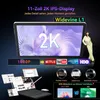 A tablet is shown with various features highlighted, including its display quality, streaming service compatibility, and different display modes. A person is also shown holding a tablet. Produktbild-Vorschau