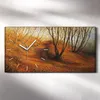 Küche Wohnzimmer Wand Leinwand Uhr 60x30 Gemälde Wald Bäume Produktbild-Vorschau 2