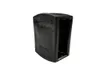 A black plastic product part with text on it, isolated on a white background. Produktbild-Vorschau