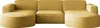 A yellow sectional sofa is shown from the front against a white background. Produktbild-Vorschau