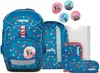 A set of school supplies including a backpack, pencil case, and other accessories, all featuring a polka dot pattern and horse-themed designs. Anteprima dell’immagine prodotto