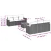 7-tlg. Garten-Sofagarnitur mit Kissen Schwarz Poly Rattan Produktbild-Vorschau 3