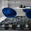 Sedia da pranzo ML-Design con schienale rotondo, blu, in Anteprima dell’immagine prodotto 2