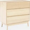 A light wood sideboard with three drawers against a white background. Produktbild-Vorschau