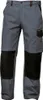 A pair of gray work pants with black knee patches and a black pocket on the right leg. Produktbild-Vorschau