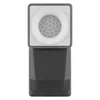 A close-up, front-facing view of a dark gray LED floodlight with a sensor. Produktbild-Vorschau