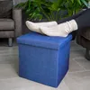 Intirilife Sgabello pieghevole 38x38x38 cm in BLU MARE - Anteprima dell’immagine prodotto 4