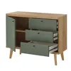 Sideboard Wohnzimmer in Eiche mit grün AVEZZANO-61 Modern Produktbild-Vorschau 5