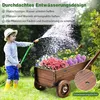 Dřevěný květináč, vozík na kolečkách, květinový vozík s Náhled obrázku produktu 4