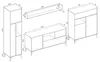 Technical drawings and dimensions of furniture pieces. Náhľad obrázku produktu