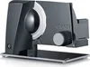 A black Graef S12022 Allesschneider slicer is shown on a reflective black surface with a light gray border. Anteprima dell’immagine prodotto