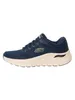 A side view of a navy blue Skechers Arch Fit sneaker with a beige sole. Produktbild-Vorschau