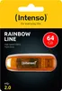 Intenso 3502490 Rainbow LINE 64 GB USB 2.0 Stick - oranžový Náhľad obrázku produktu 6