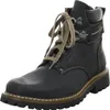 A black leather boot with laces. Voir les images du produit