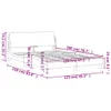 Diagram showing the dimensions of a white bed frame. Produktbild-Vorschau