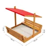 Sandkasten aus Holz mit Sitzbank Dach Abdeckung Imprägniert Produktbild-Vorschau 6