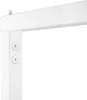 A close-up view of a white metal clothing rack frame, showing a corner joint with two circular fasteners. Produktbild-Vorschau