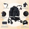 Passeggino 3 in 1 per animali domestici con trasportino Anteprima dell’immagine prodotto 5