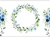 Vlies Fototapete - Romantic wreath - plant motif with blue Produktbild-Vorschau 5