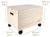 Caja de madera con ruedas Creative Deco, 40 x 30 x 24 cm Vista previa de la imagen del producto 5