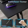 XMTECH biurko w kształcie litery L czarne, stół do gier w Podgląd zdjęcia produktu 4