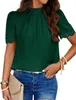 ASKSA Damen Chiffon Blusen Stehkragen Elegant Falten Produktbild-Vorschau 1