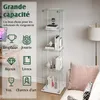 Szklana szafka na stojaku, kolekcja, 4 półki, 1 drzwi, Podgląd zdjęcia produktu 6