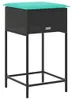 vidaXL Tabouret de bar de jardin avec coussin 2 pcs. noir Voir les images du produit 7