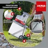 A person is shown using a garden shredder outdoors on grass. Produktbild-Vorschau