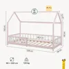 Hausbett ‘Hesel’ für Kinder mit Rausfallschutz 90 x 200 cm Produktbild-Vorschau 3