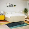vidaXL Boxspringbett mit Matratze Creme 200x200 cm Stoff Produktbild-Vorschau 3