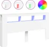 Wezgłowie łóżka z LED, białe, 200x18,5x103,5 cm Podgląd zdjęcia produktu 1