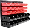 Stapelboxen mit Wandregal rot 32 tlg, Kleinteilemagazin Produktbild-Vorschau 1