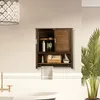 Relaxdays : armoire suspendue brun foncé LAMELL, armoire de Voir les images du produit 2