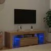 vidaXL TV skříňka s LED osvětlením Dub Sonoma 120x35x40 cm Náhled obrázku produktu 2