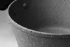 A close-up view of the rim and interior of a speckled gray pot. Náhled obrázku produktu