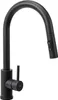A black kitchen faucet with a pull-down sprayer. Produktbild-Vorschau