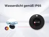 A product image showing a black smart tracker with a logo, and a magnified view of the tracker submerged in water, indicating water resistance. Náhled obrázku produktu