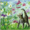 ARTland Leinwandbild Sommerwiese mit Kätzchen Größe: 70x70 Produktbild-Vorschau 1