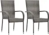 vidaXL Chaises de jardin empilables 2 pcs. Poly rotin noir Voir les images du produit 9