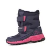 A single navy and pink winter boot for children, shown from a side-angle against a white background. Produktbild-Vorschau