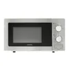 A studio shot of a silver microwave oven. Produktbild-Vorschau