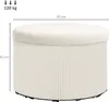 HOMCOM Sitzhocker mit Stauraum Hocker mit Deckel, Runder Produktbild-Vorschau 3