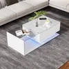 okwish Couchtisch Rechteckig, LED-Hochglanz Beistelltisch Produktbild-Vorschau 1