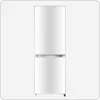 A white refrigerator with a freezer compartment on top, shown from the front. Produktbild-Vorschau