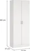 Dmora Armadio Multiuso 2 Ante Abadubidu 37x180h cm Bianco, Anteprima dell’immagine prodotto 3