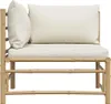 vidaXL Garten-Ecksofa mit Kissen Cremeweiß Bambus Produktbild-Vorschau 4
