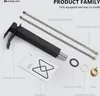 Homelody Wasserhahn Bad Wasserfall Badarmaturen Schwarz Produktbild-Vorschau 8